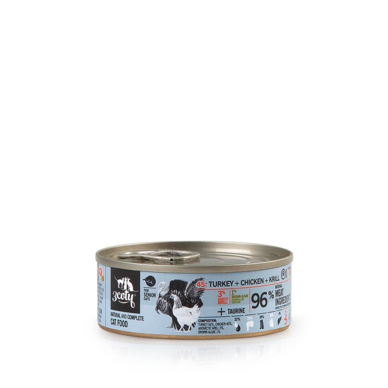 3COTY Turkey with chicken and krill Senior - wet cat food - 80g 3COTY Turkey with chicken and krill Senior - wet cat food - 80g