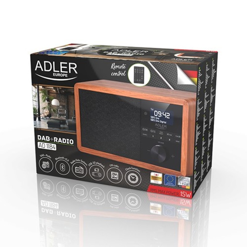 Adler AD 1184 radio Portable Digital Black, Wood Adler AD 1184 radio Portable Digital Black, Wood