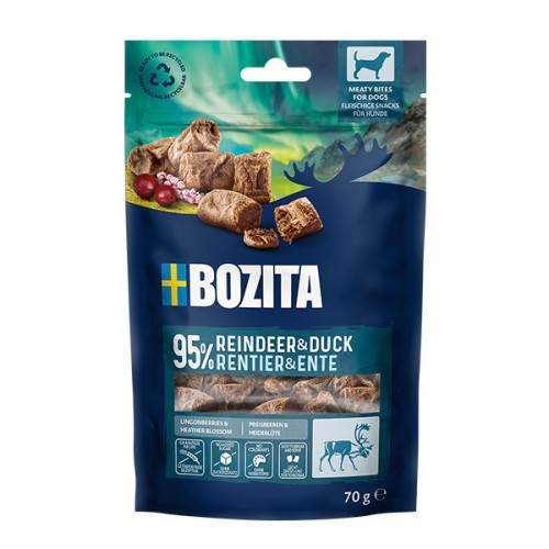 BOZITA Meaty bites Reindeer and duck - dog treat - 70g BOZITA Meaty bites Reindeer and duck - dog treat - 70g