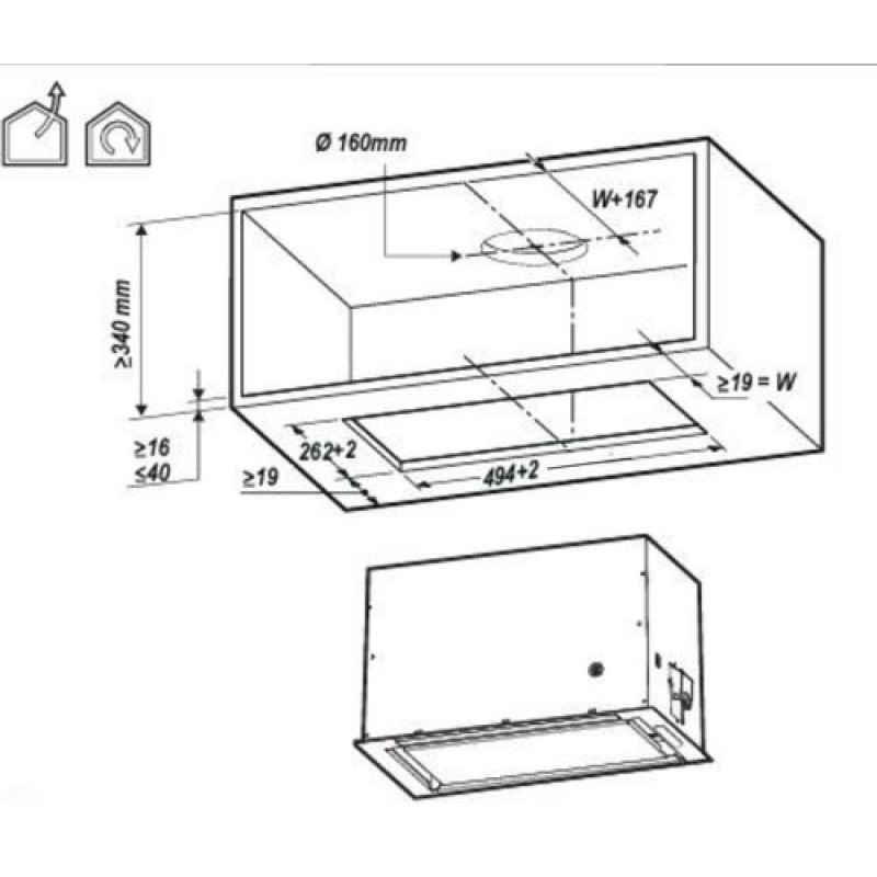 Elica LANE IX/A/52 Built-in Stainless steel 550 m³/h B Elica LANE IX/A/52 Built-in Stainless steel 550 m³/h B