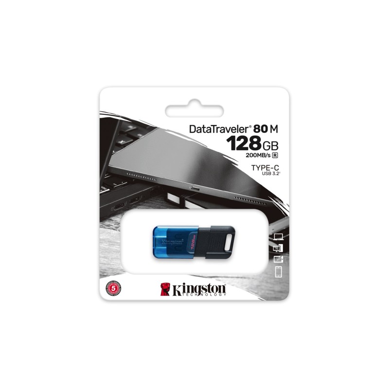 Kingston Technology DataTraveler 128GB 80 M 200MB/s USB-C 3.2 Gen 1 Kingston Technology DataTraveler 128GB 80 M 200MB/s USB-C 3.2 Gen 1