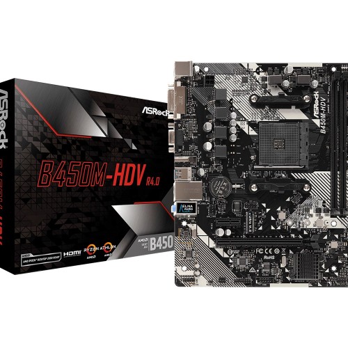 Asrock B450M-HDV R4.0 AMD B450 Socket AM4 micro ATX Asrock B450M-HDV R4.0 AMD B450 Socket AM4 micro ATX