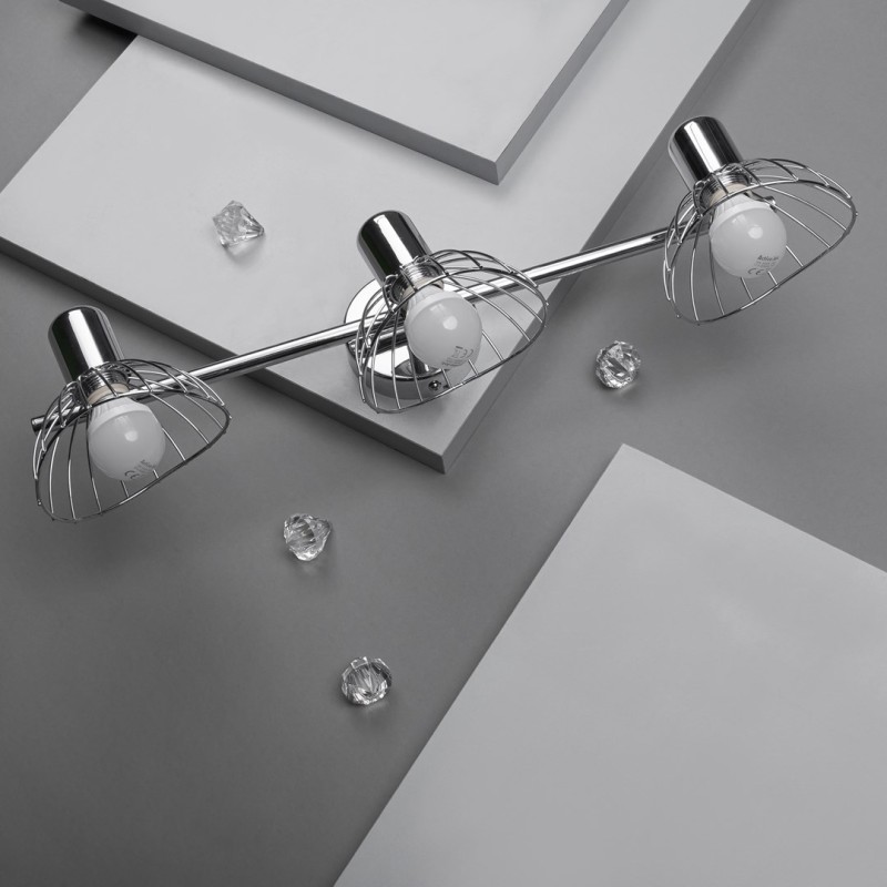 Activejet GIZEL triple ceiling wall light strip chrome E14 wall lamp for living room Activejet GIZEL triple ceiling wall light strip chrome E14 wall lamp for living room