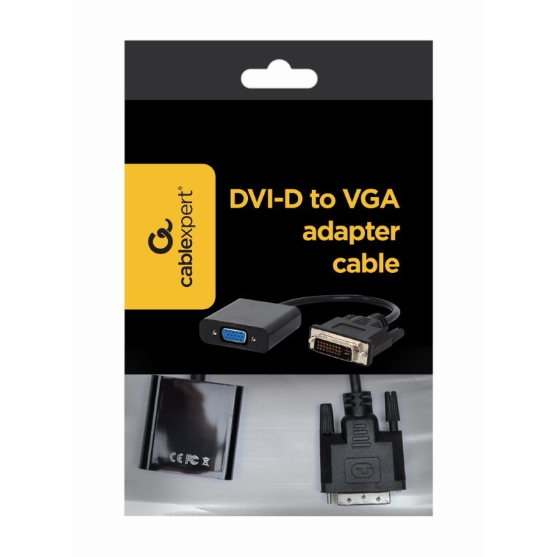 Gembird A-DVID-VGAF-01 video cable adapter 0.2 m DVI-D VGA (D-Sub) Black