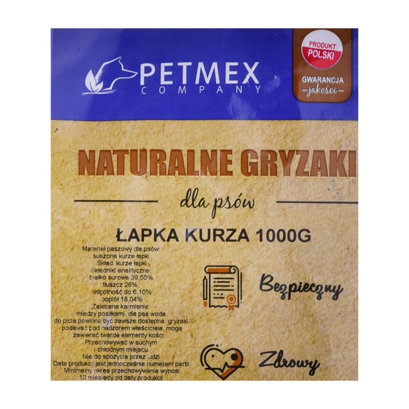 PETMEX dog chew Chicken paw - 1 kg PETMEX dog chew Chicken paw - 1 kg