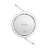 Baseus Free2Pull Expandable USB C to iP Ligtning fast charging cable 1 m 20 W White