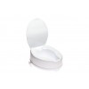 High raising toilet seat with flap