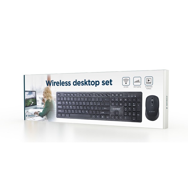 Gembird KBS-WCH-04 Wireless desktop set (keyboard + mouse), black, US-layout Gembird KBS-WCH-04 Wireless desktop set (keyboard + mouse), black, US-layout