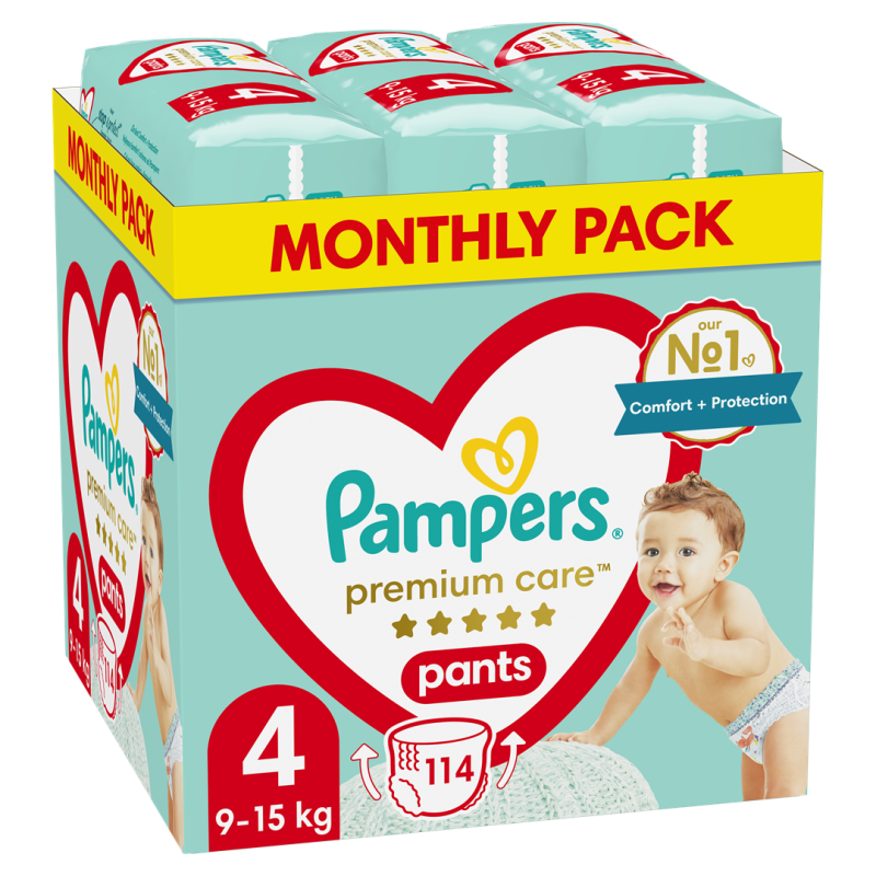 PAMPERS Premium Pants nappies Size 4, 9-15kg, 114pcs