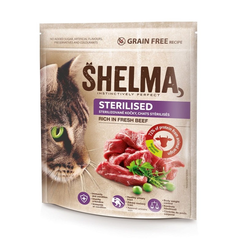 SHELMA Sterilised Rich in beef - dry cat food - 750g