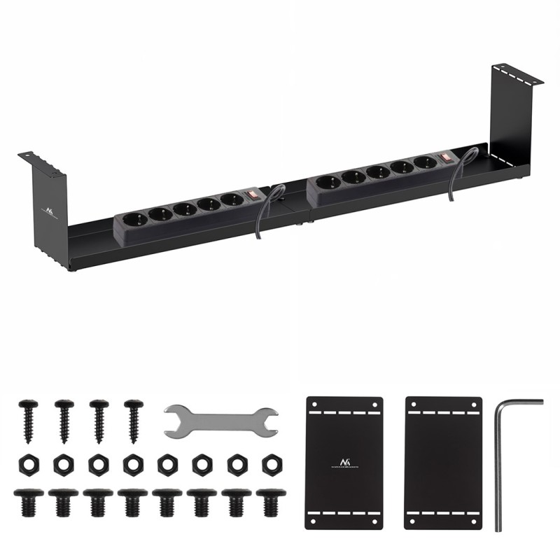 Maclean compact under-desk cable organizer, max load 5kg, black, MC-107 B Maclean compact under-desk cable organizer, max load 5kg, black, MC-107 B