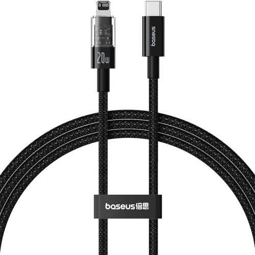 Baseus Gem USB-C to iP fast charging cable 1 m 20 W Black Baseus Gem USB-C to iP fast charging cable 1 m 20 W Black