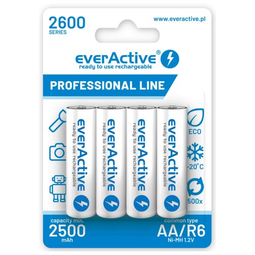 Rechargeable batteries everActive Ni-MH R6 AA 2600 mAh Professional Line Rechargeable batteries everActive Ni-MH R6 AA 2600 mAh Professional Line