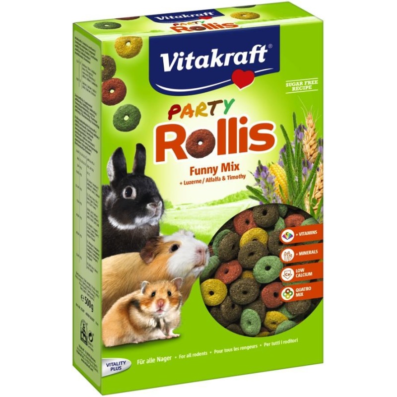 VITAKRAFT Party Rollis Funny Mix - treat for rodents and rabbits - 500g