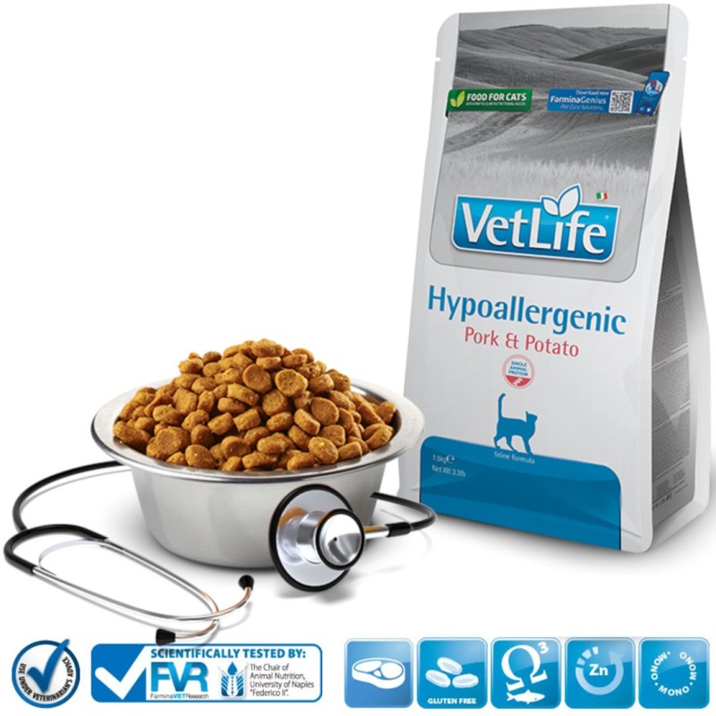 FARMINA VET LIFE NAT CAT HYPO PORK POTATO ADULT 1,5kg FARMINA VET LIFE NAT CAT HYPO PORK POTATO ADULT 1,5kg