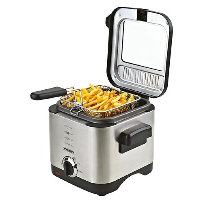 Mesko Home MS 4910 fryer Single 1.5 L Stand-alone 900 W Deep fryer Black, Satin steel Mesko Home MS 4910 fryer Single 1.5 L Stand-alone 900 W Deep fryer Black, Satin steel