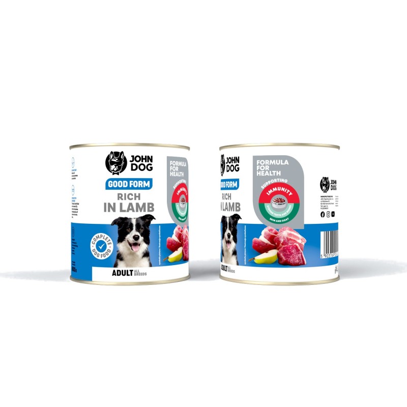 JOHN DOG Good Form Rich in lamb  - wet dog food - 800g