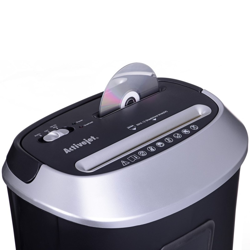 Activejet ASH-1201D Shredder for documents, black, silver. Activejet ASH-1201D Shredder for documents, black, silver.