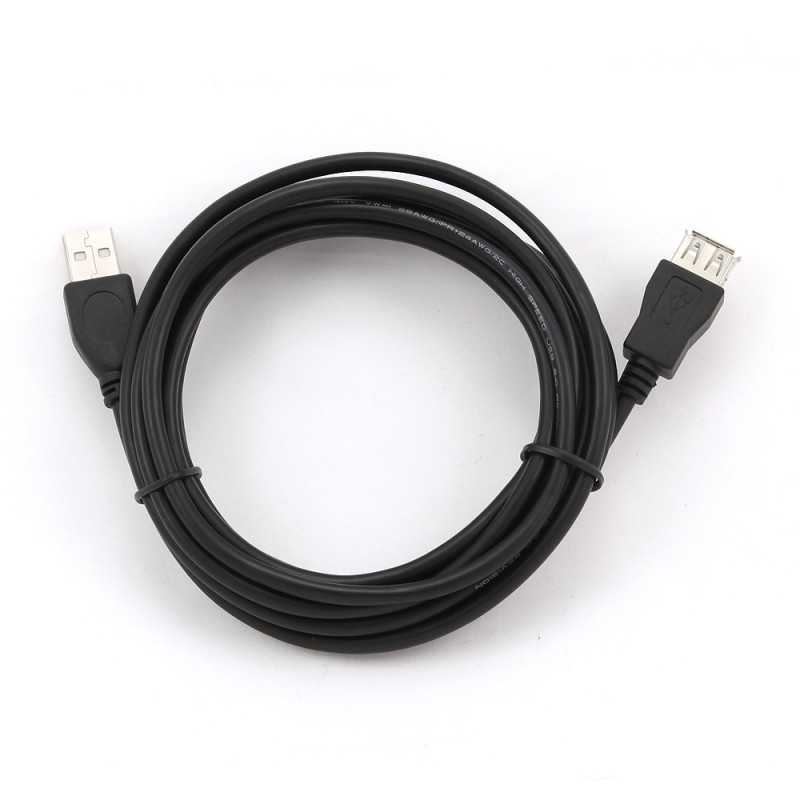 Gembird 3m USB 2.0 A M/FM USB cable USB A Black Gembird 3m USB 2.0 A M/FM USB cable USB A Black