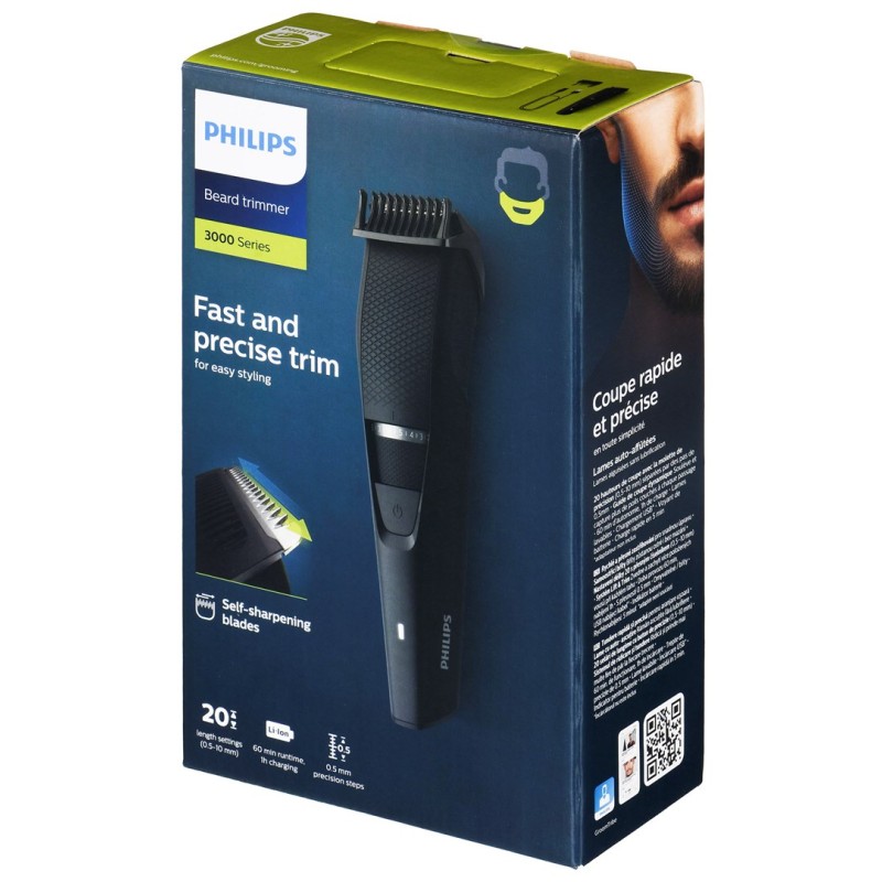 Philips BEARDTRIMMER Series 3000 BT3234/15 beard trimmer Battery 20 1 cm Black Philips BEARDTRIMMER Series 3000 BT3234/15 beard trimmer Battery 20 1 cm Black