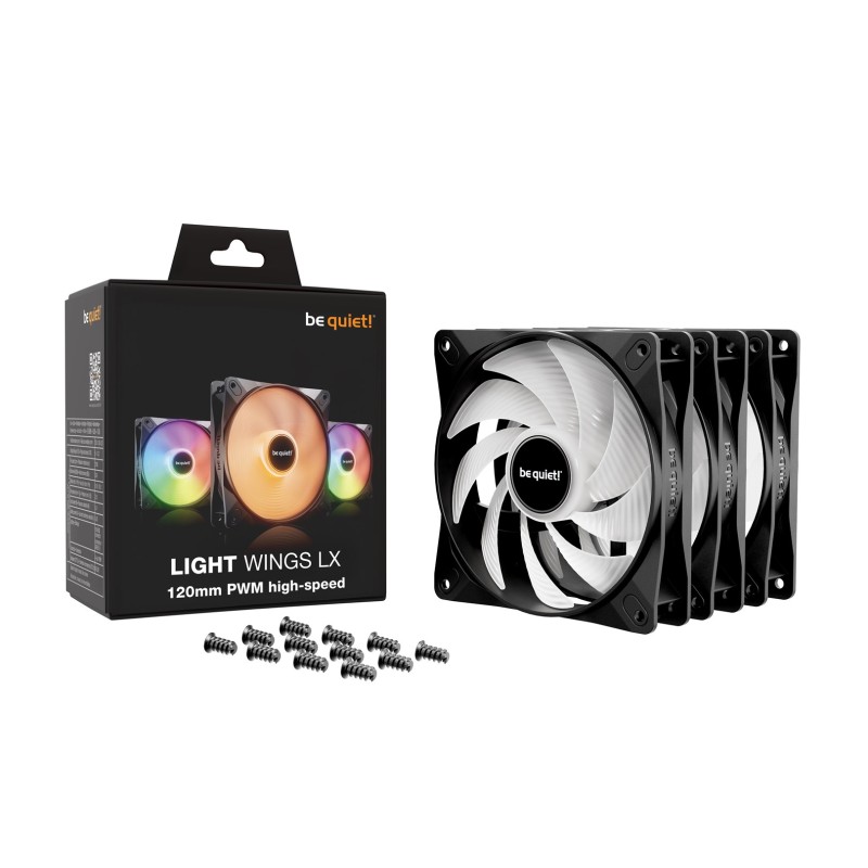 be quiet! LIGHT WINGS LX 120mm PWM High Speed 3-Pack Black Computer case Fan 12 cm 3 pc(s) be quiet! LIGHT WINGS LX 120mm PWM High Speed 3-Pack Black Computer case Fan 12 cm 3 pc(s)
