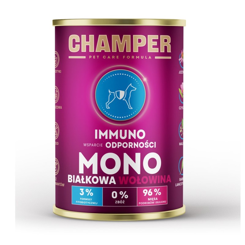 CHAMPER Immuno Monoprotein Beef - wet dog food - 400g