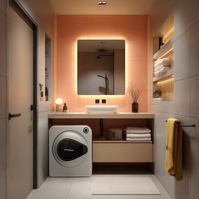 GreenBlue GB405 Tumble Dryer Electric Clothes 830W 3kg Mini Travel Vented Freestanding Wall Mount 5 Drying Programs GreenBlue GB405 Tumble Dryer Electric Clothes 830W 3kg Mini Travel Vented Freestanding Wall Mount 5 Drying Programs