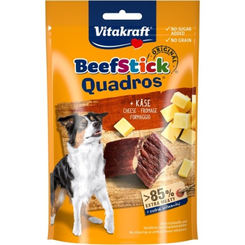 VITAKRAFT Beef Stick Quadros Cheese - dog treat - 70 g VITAKRAFT Beef Stick Quadros Cheese - dog treat - 70 g