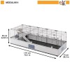 FERPLAST Modular 4 - cage for rabbit and domestic guinea pig - 179 x 72 x 56cm FERPLAST Modular 4 - cage for rabbit and domestic guinea pig - 179 x 72 x 56cm