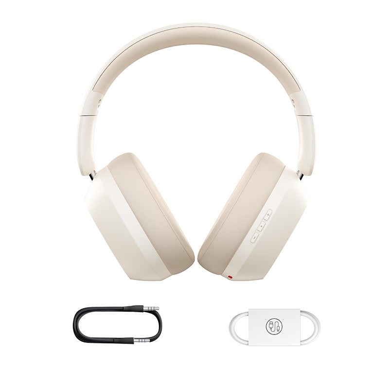 Baseus Bass 35 Max Headphones Wired & Wireless Head-band Music USB Type-C Bluetooth Beige Baseus Bass 35 Max Headphones Wired & Wireless Head-band Music USB Type-C Bluetooth Beige