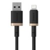 Baseus Dura Type A to IP 2.4A 2 m fast charging cable Black, Gold Baseus Dura Type A to IP 2.4A 2 m fast charging cable Black, Gold