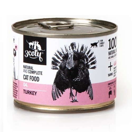 3COTY 04 Turkey - wet cat food - 180g 3COTY 04 Turkey - wet cat food - 180g