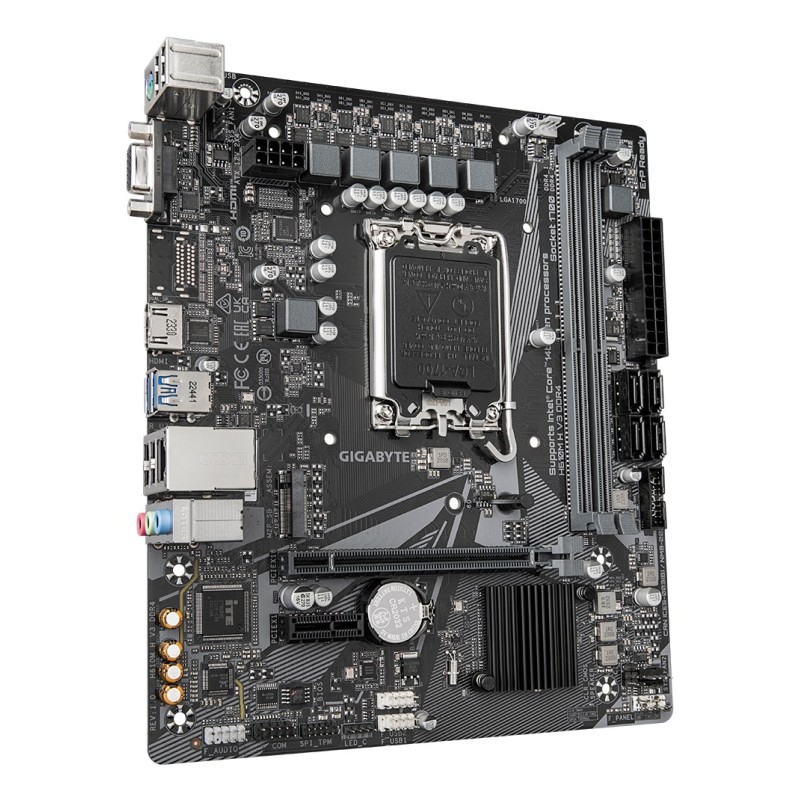 GIGABYTE H610M H V3 DDR4 Motherboard - Supports Intel Core 14th CPUs, 4+1+1 Hybrid Phases Digital VRM, up to 3200MHz DDR4, 1xPCIe 3.0 M.2, GbE LAN, USB 3.2 Gen 1 GIGABYTE H610M H V3 DDR4 Motherboard - Supports Intel Core 14th CPUs, 4+1+1 Hybrid Phases Digital VRM, up to 3200MHz DDR4, 1xPCIe 3.0 M.2, GbE LAN, USB 3.2 Gen 1