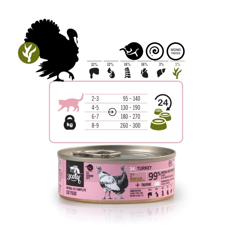 3COTY Turkey Senior - wet cat food - 80g 3COTY Turkey Senior - wet cat food - 80g