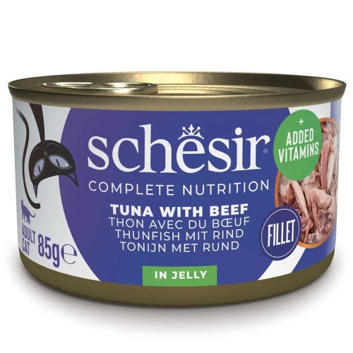 SCHESIR Tuna with beef in jelly - wet cat food - 85g