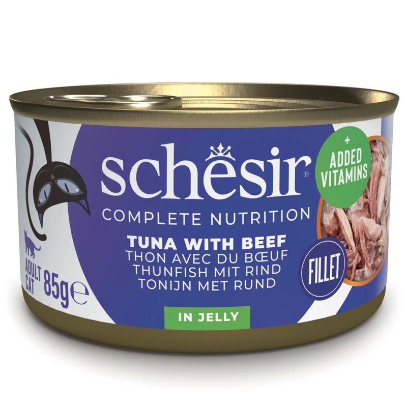 SCHESIR Tuna with beef in jelly - wet cat food - 85g