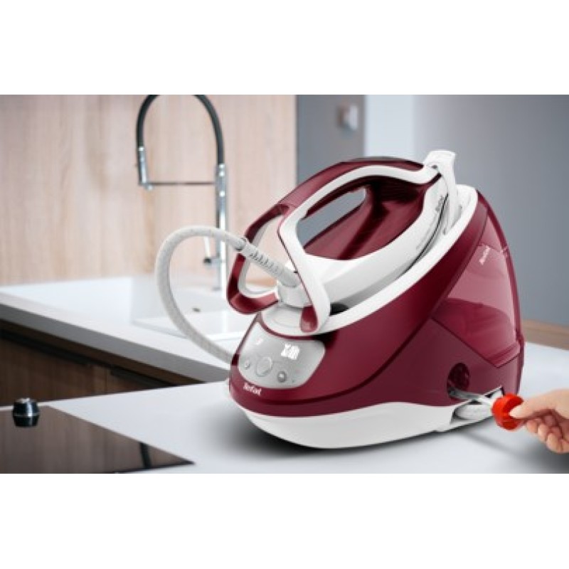 Tefal GV9220 steam ironing station 2600 W Durilium AirGlide Autoclean soleplate Burgundy, White Tefal GV9220 steam ironing station 2600 W Durilium AirGlide Autoclean soleplate Burgundy, White