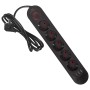 Maclean power strip, 5 socket extension cable + 3xUSB, 110-240V AC 50/60Hz, 2.1A max 2500W, 1.5m, black, MCE395 B