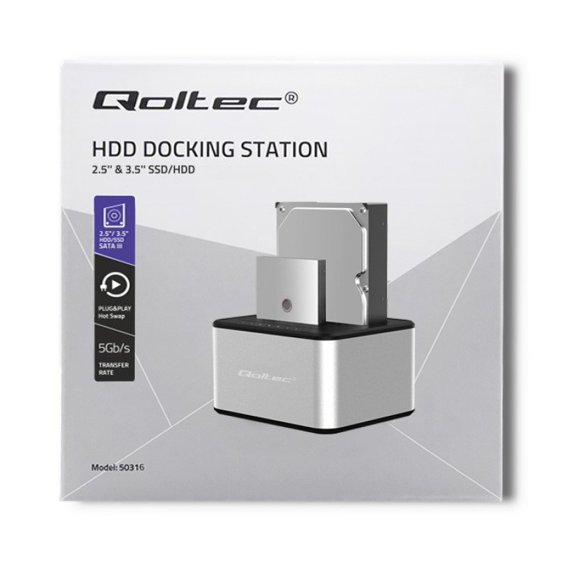 Qoltec 5316 2x HDD / SSD docking station | 2.5 Qoltec 5316 2x HDD / SSD docking station | 2.5