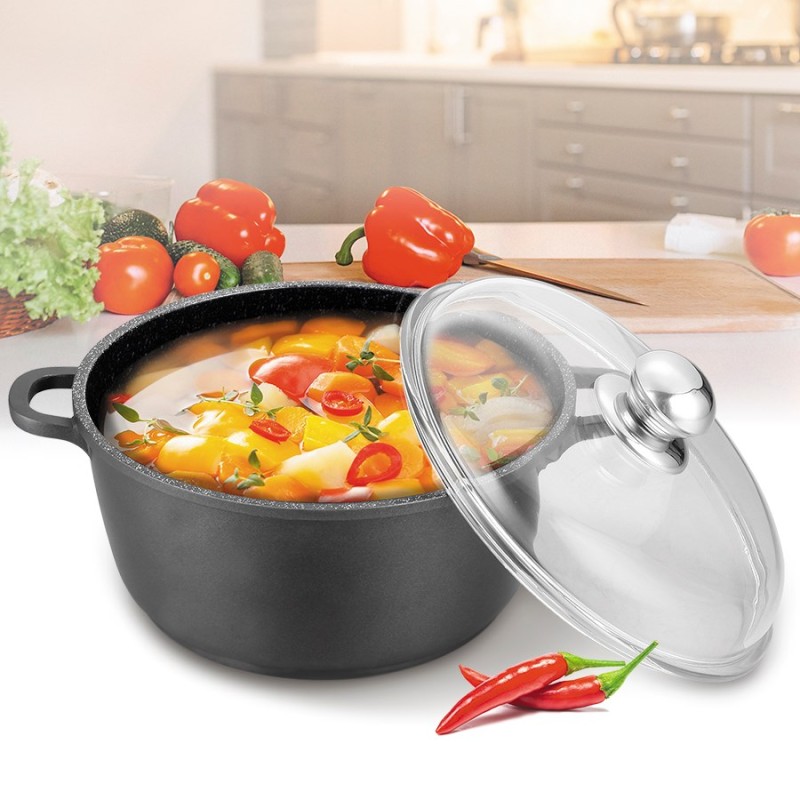 Maestro MR-4616C Pot with lid 16 cm 1 l Black