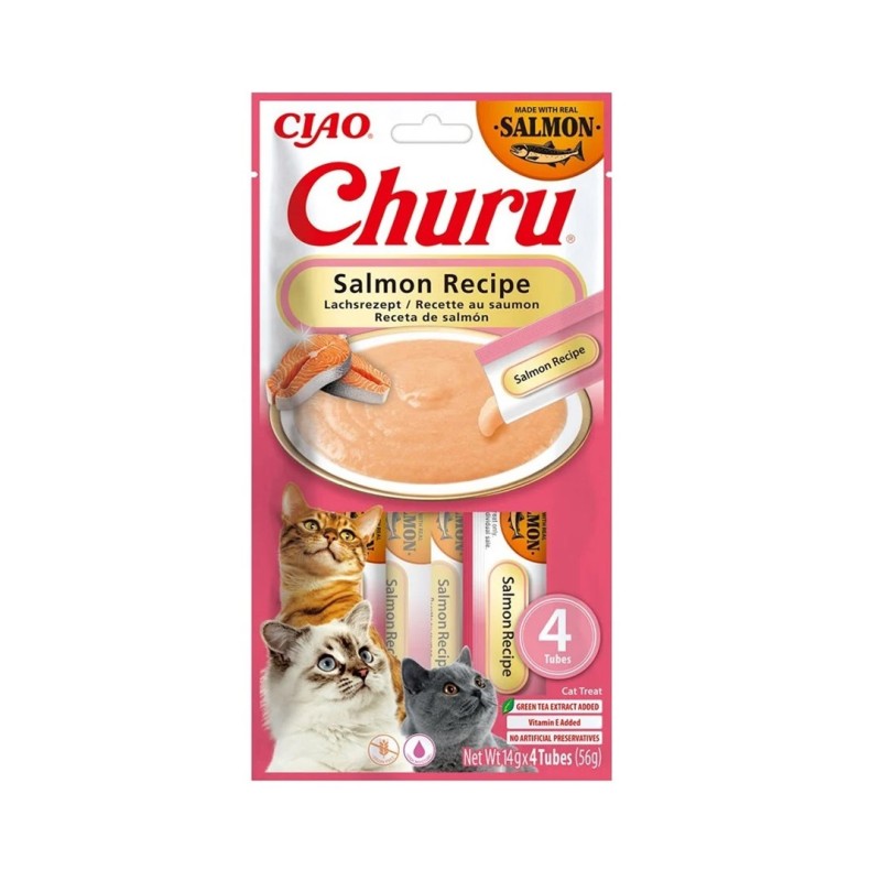 INABA Churu Salmon recipe - cat treats - 4x14g INABA Churu Salmon recipe - cat treats - 4x14g