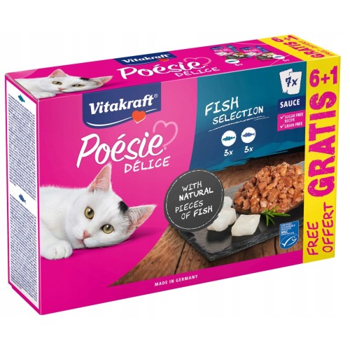 VITAKRAFT Poésie Delice Fish selection - wet cat food - 6 + 1 x 85g VITAKRAFT Poésie Delice Fish selection - wet cat food - 6 + 1 x 85g