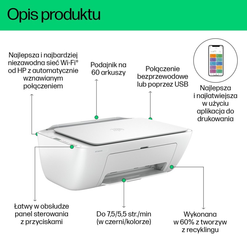 HP DeskJet 2810e All-in-One Printer Thermal inkjet A4 4800 x 1200 DPI 7.5 ppm Wi-Fi HP DeskJet 2810e All-in-One Printer Thermal inkjet A4 4800 x 1200 DPI 7.5 ppm Wi-Fi