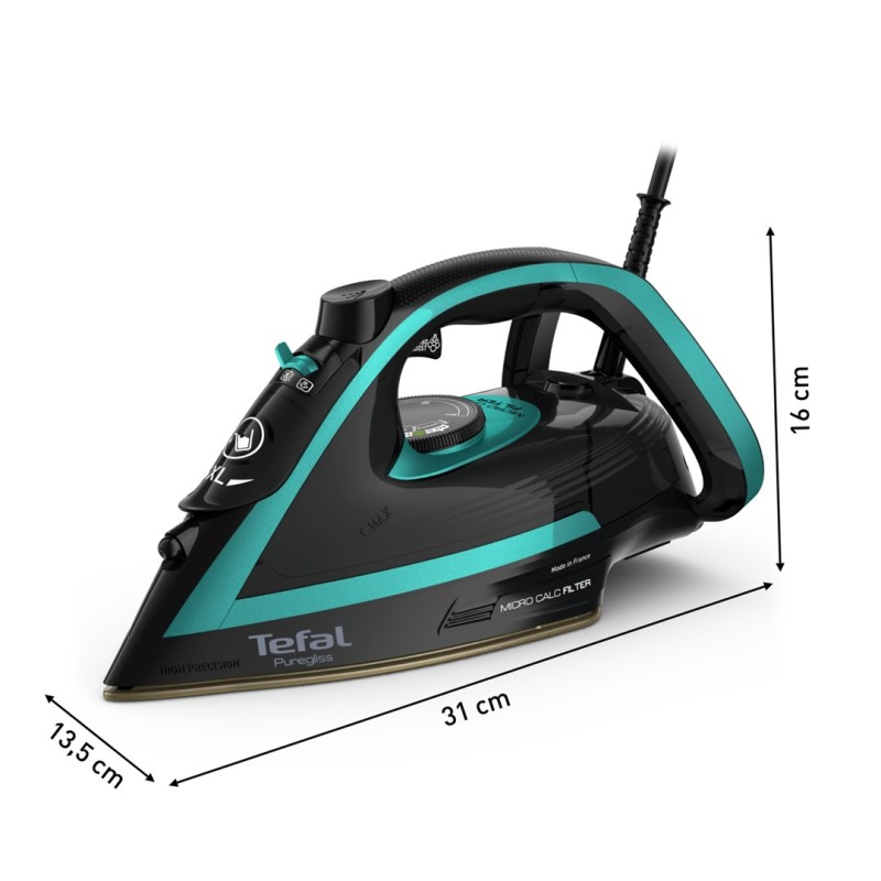 Tefal Puregliss FV8066 Dry & Steam iron Durilium AirGlide Autoclean soleplate 3000 W Black, Blue Tefal Puregliss FV8066 Dry & Steam iron Durilium AirGlide Autoclean soleplate 3000 W Black, Blue
