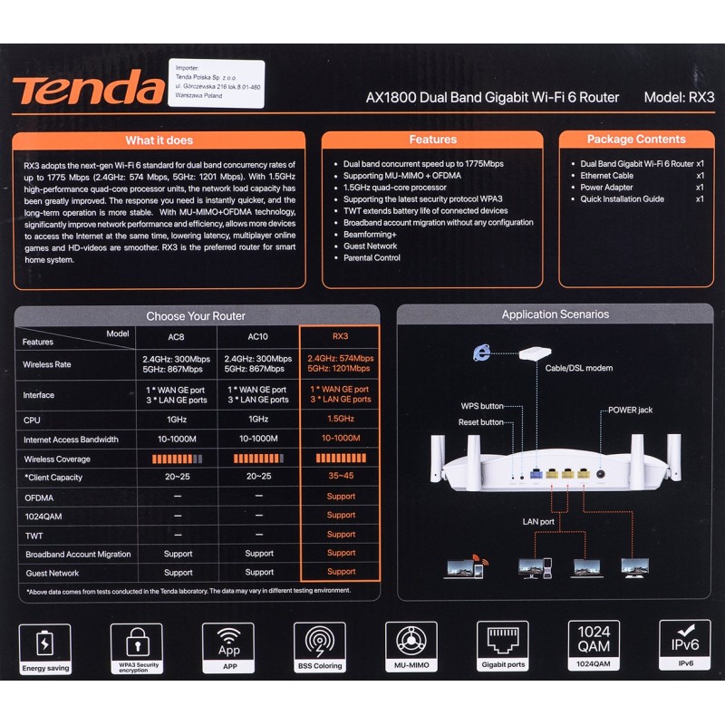 Router bezprzewodowy Tenda TE6L Pro Router bezprzewodowy Tenda TE6L Pro