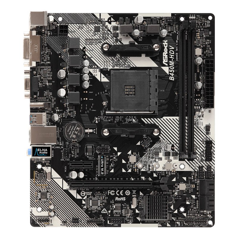 Asrock B450M-HDV R4.0 AMD B450 Socket AM4 micro ATX Asrock B450M-HDV R4.0 AMD B450 Socket AM4 micro ATX
