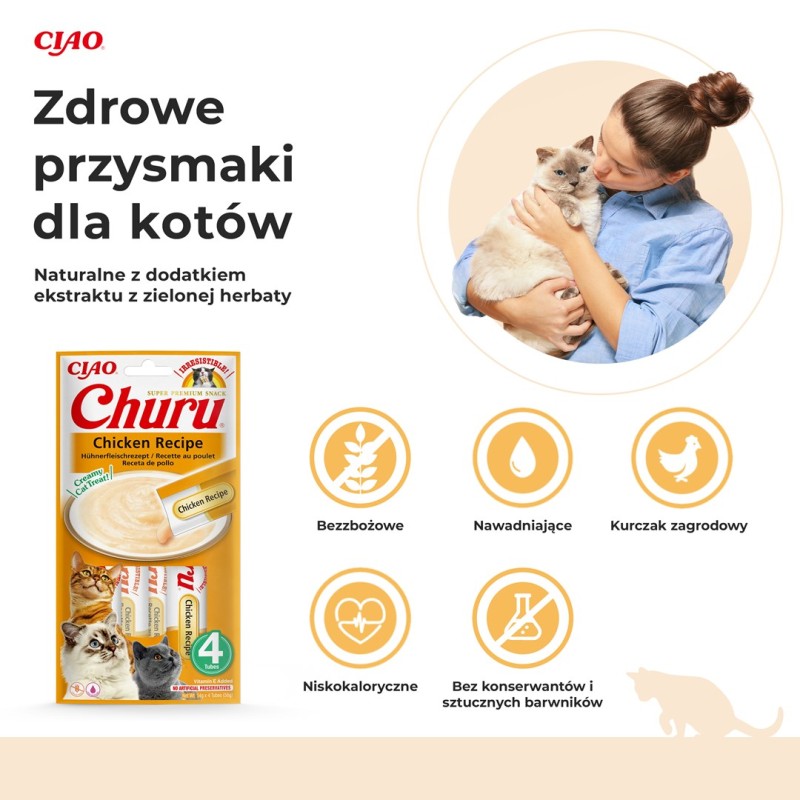 INABA Churu Chicken - cat treats - 4x14 g INABA Churu Chicken - cat treats - 4x14 g