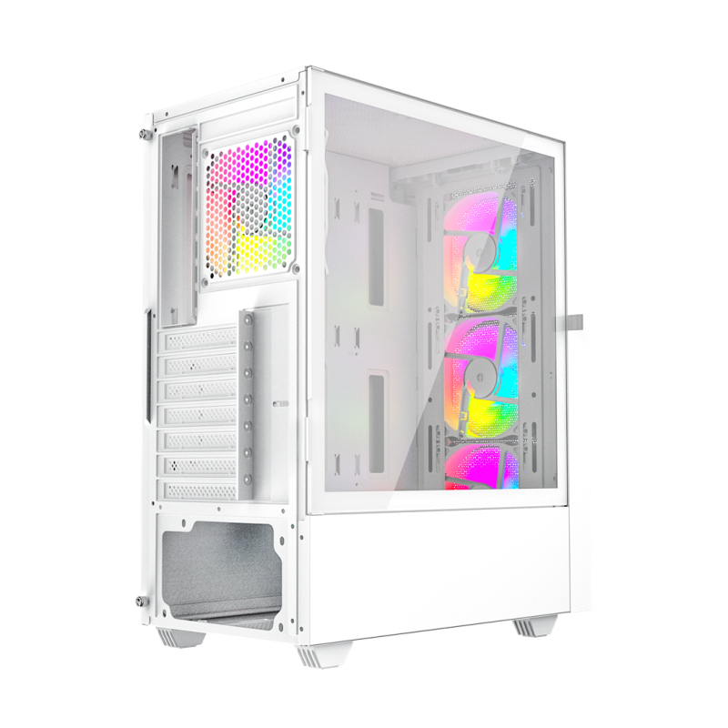 Gembird Fornax 4000W ARGB gaming ATX computer case, Midi Tower, backlight, White Gembird Fornax 4000W ARGB gaming ATX computer case, Midi Tower, backlight, White