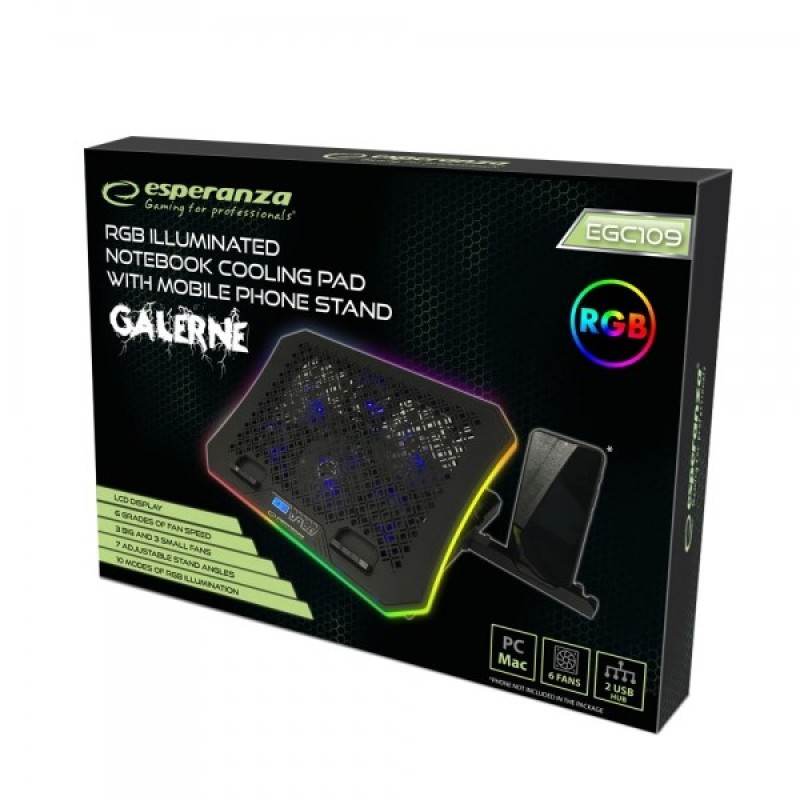 Esperanza EGC109 notebook cooling pad 2100 RPM Black Esperanza EGC109 notebook cooling pad 2100 RPM Black