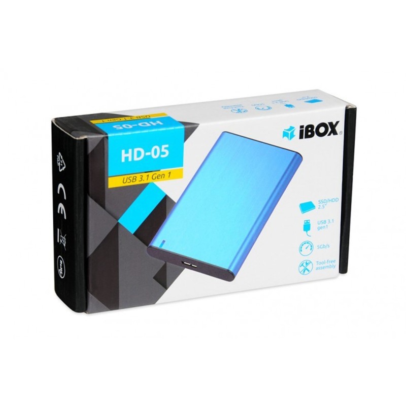 iBox HD-05 HDD/SSD enclosure Blue 2.5 iBox HD-05 HDD/SSD enclosure Blue 2.5